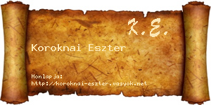 Koroknai Eszter névjegykártya